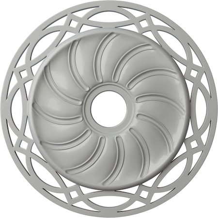 Ekena Millwork Loera Ceiling Medallion (Fits Canopies up to 6 1/4"), 26 5/8"OD x 4 1/2"ID x 1 3/8"P, Frost CM26LOFRF